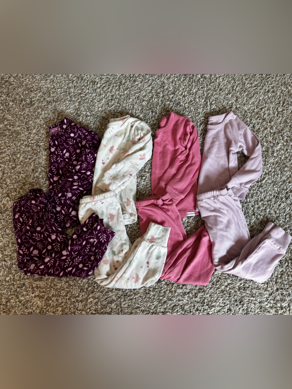 4 Gerber 2T Long sleeve pajama sets